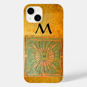 MORENDE STAR, geel, bruin, zwart monogram Case-Mate iPhone Case