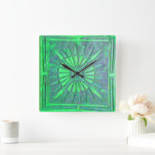 MORENDE STAR, lichtgroen Vierkante Klok (Huis)