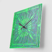 MORENDE STAR, lichtgroen Vierkante Klok (Hoek)