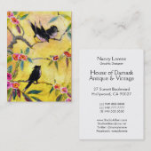 Morenkleuren: Vogelschilderen in geel en roze Visitekaartje (Voorkant / Achterkant)