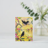 Morenkleuren: Vogelschilderen in geel en roze Visitekaartje (Staand voorkant)