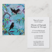 Morenkleuren: Vogelschilderen in Turquoise en Gree Visitekaartje (Voorkant / Achterkant)