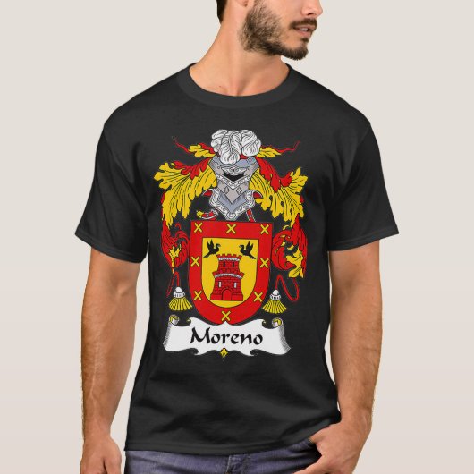 Moreno Coat of Arms Family Crest T-shirt (Voorkant)
