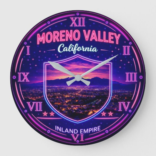 Moreno Valley California Nightscape Grote Klok (Voorkant)