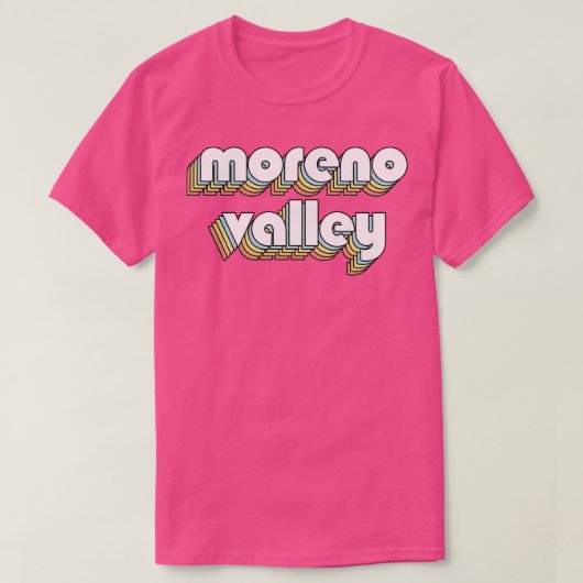 Moreno Valley Retro Rainbow Typografie Vervaagd St T-shirt (Design voorkant)