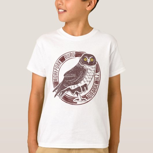 Morepork Ruru New Zealand Bird T-shirt (Voorkant)