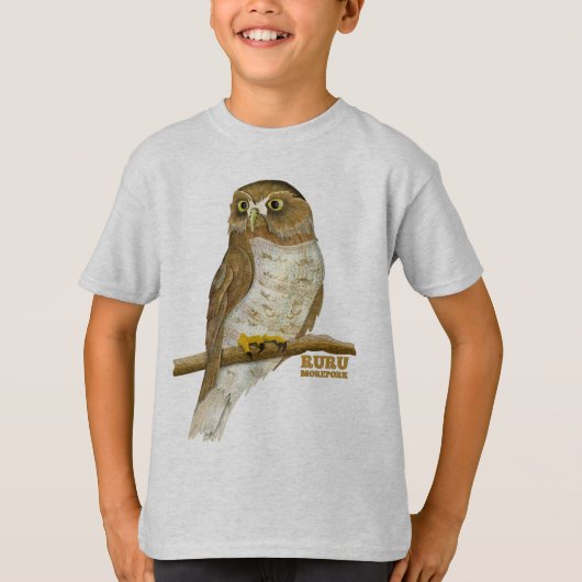 Morepork Ruru Nieuw-Zeeland Vogel T-shirt (Voorkant)