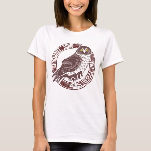 Morepork Ruru NZ Aotearoa Bird T-shirt (Voorkant)