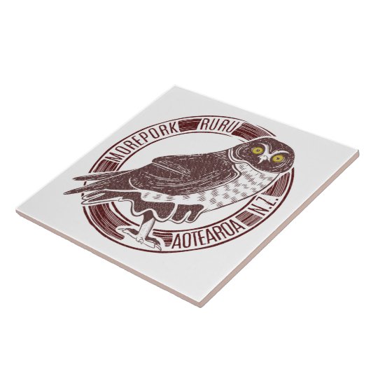 Morepork Ruru NZ Bird Tegeltje (Zijkant)