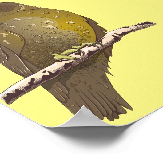 Morepork RURU NZ vogel Poster (Hoek)