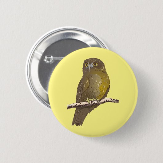 Morepork RURU NZ vogel Ronde Button 5,7 Cm (Voorkant /achterkant)