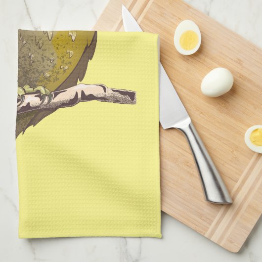 Morepork RURU NZ vogel Theedoek (Quarter Fold)