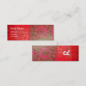 MORERENDE STAR, MONOGRAM, rood groen Mini Visitekaartje (Voorkant / Achterkant)