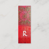 MORERENDE STAR, MONOGRAM, rood groen Mini Visitekaartje (Achterkant)