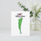 Moreton Island Australia map poster Briefkaart (Staand voorkant)