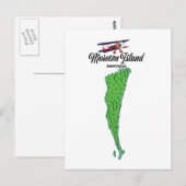 Moreton Island Australia map poster Briefkaart (Voorkant / Achterkant)