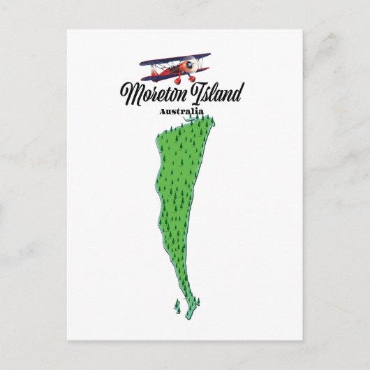 Moreton Island Australia map poster Briefkaart (Voorkant)
