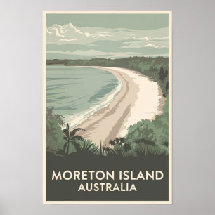 Moreton Island Australië Illustratie Reis Kunst Poster