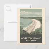 Moreton Island Australië Illustratie Reiskunst Briefkaart (Voorkant / Achterkant)