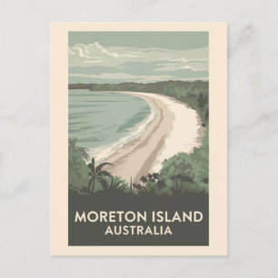 Moreton Island Australië Illustratie Reiskunst Briefkaart