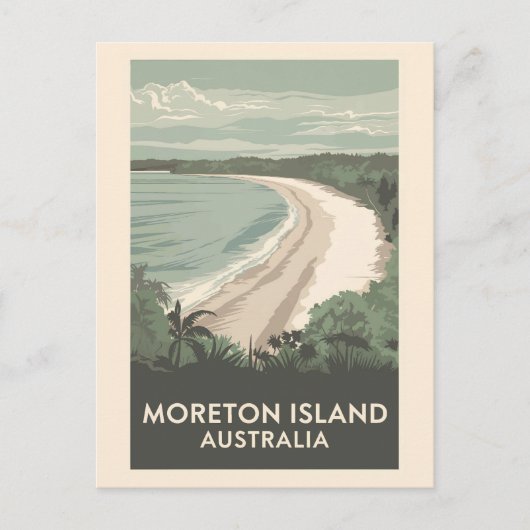 Moreton Island Australië Illustratie Reiskunst Briefkaart (Voorkant)