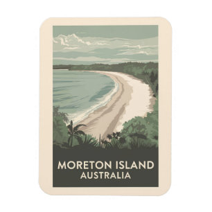 Moreton Island Australië Illustratie Reiskunst Magneet
