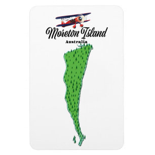 Moreton Island Australië kaartposter Magneet