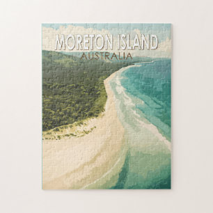 Moreton Island Australië Travel Art Vintage Legpuzzel