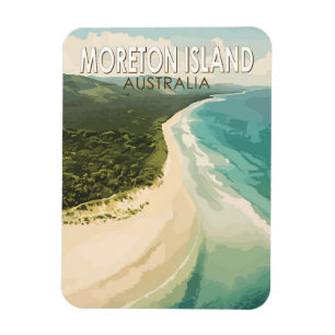 Moreton Island Australië Travel Art Vintage Magneet