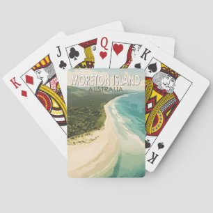 Moreton Island Australië Travel Art Vintage Pokerkaarten