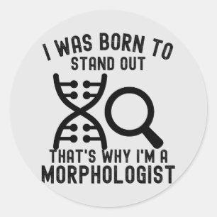 Morfologen, ik hou van morfologie ronde sticker