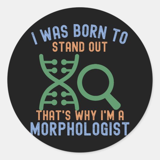 Morfologen, ik hou van morfologie ronde sticker (Voorkant)