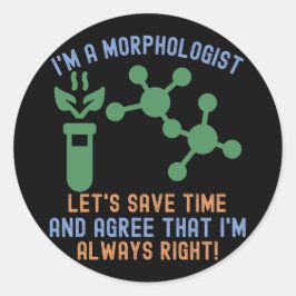 Morfologie citaten1, ik hou van morfologie ronde sticker