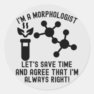 Morfologie Quotes1, Ik hou van Morfologie Ronde Sticker