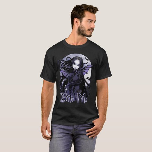 Morgan Bite Me Gothic Vampire Fairy T-shirt (Voorkant volledig)