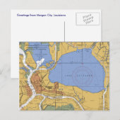 Morgan City, Louisiana Nautical Chart Briefkaart (Voorkant / Achterkant)