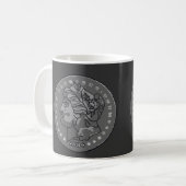 Morgan Dollar Gray Round Coin Koffiemok (Voorkant links)