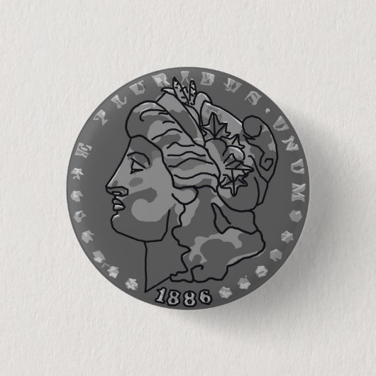 Morgan dollar koningin muntkunst ronde button 3,2 cm (Voorkant)