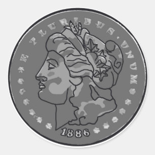 Morgan dollar kunst ronde sticker