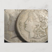 Morgan en Liberty Silver Dollars Briefkaart (Voorkant)