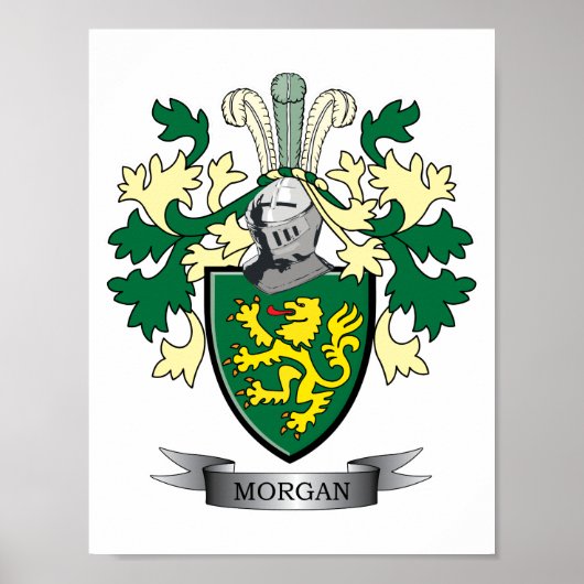 Morgan Family Crest Coat of Arms Poster (Voorkant)