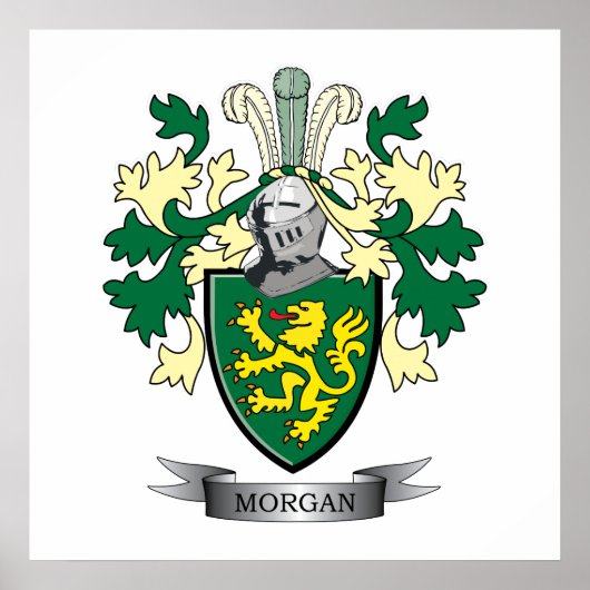 Morgan Family Crest Coat of Arms Poster (Voorkant)