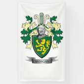 Morgan Family Crest Coat of Arms Spandoek (Verticaal)
