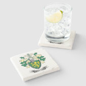 Morgan Family Crest Coat of Arms Stenen Onderzetter (Zijkant)