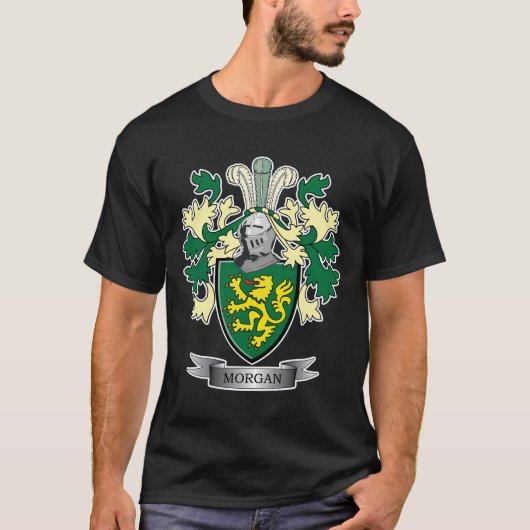 Morgan Family Crest Coat of Arms T-shirt (Voorkant)