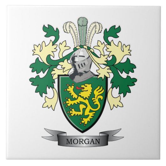 Morgan Family Crest Coat of Arms Tegeltje (Voorkant)