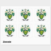 Morgan Family Crest Coat of Arms Vierkante Sticker (Vel)