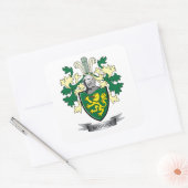 Morgan Family Crest Coat of Arms Vierkante Sticker (Envelop)