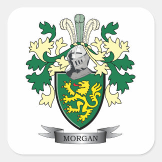Morgan Family Crest Coat of Arms Vierkante Sticker