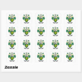 Morgan Family Crest Coat of Arms Vierkante Sticker (Vel)